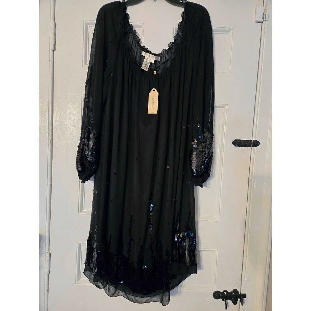 Studio M Woman Black Dress with Sequins, Size 3X